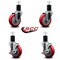 Service Caster 4'' Red Poly Wheel Swivel 1-3/4'' Expanding Stem Caster Set 2 Brakes, 4PK SCC-EX20S414-PPUB-RED-2-TLB-2-134 - alternate 3